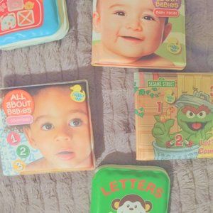 Lot 5 NEW ! baby bubble bath books waterproof learning shower gift sesame street